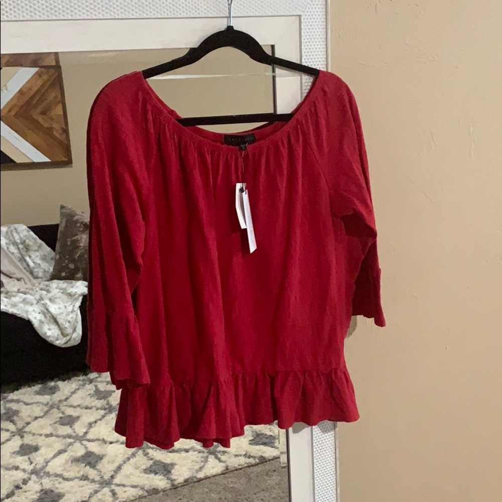 Sanctuary- Off the shoulder red top